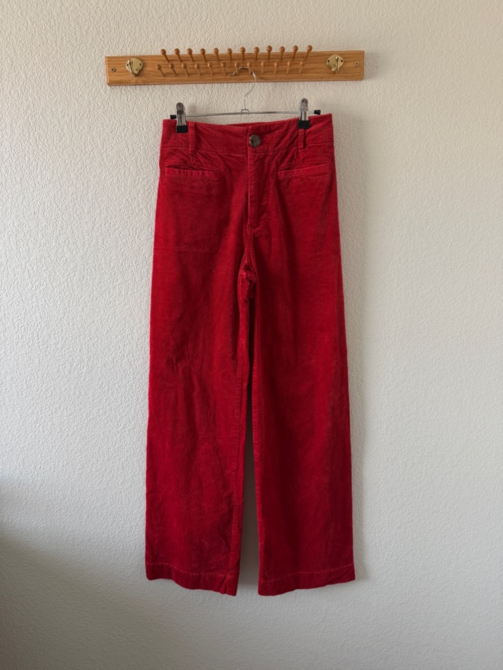 Anthropologie M&eve The Colette Red Corduroy Pants